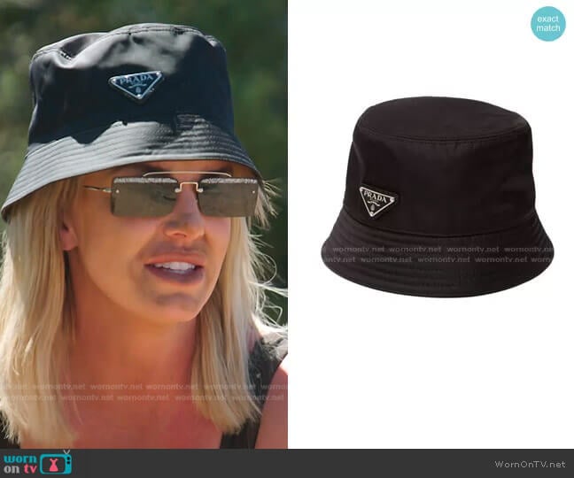 Logo Plaque Bucket Hat by Prada worn by Whitney Rose on The Real Housewives of Salt Lake City