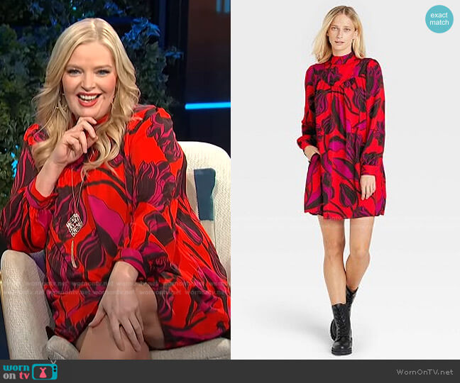 Long Sleeve A-Line Dress by Who What Wear worn by Melissa Peterman on E! News Daily Pop