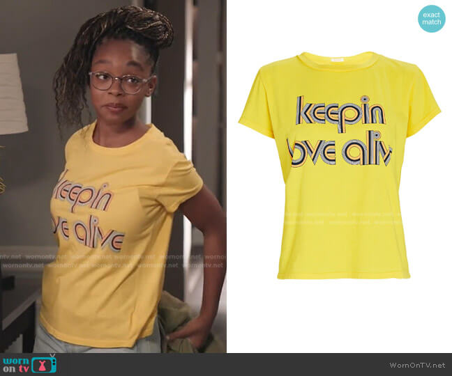 Boxy Goodie Goodie Tee by Mother worn by Diane Johnson (Marsai Martin) on Black-ish