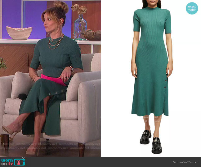 Ribbed Sweater Dress by Maje worn by Natalie Morales  on The Talk