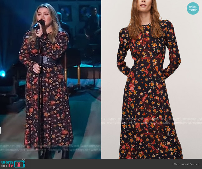 Floral Print Dress by Mango worn by Kelly Clarkson  on The Kelly Clarkson Show