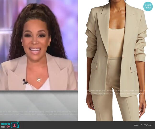 Crushed Sleeve Crepe Blazer by Michael Kors Collection worn by Sunny Hostin on The View