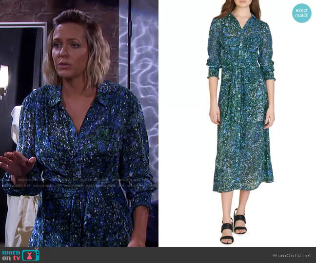 WornOnTV: Nicole’s blue and green floral shirtdress on Days of our ...