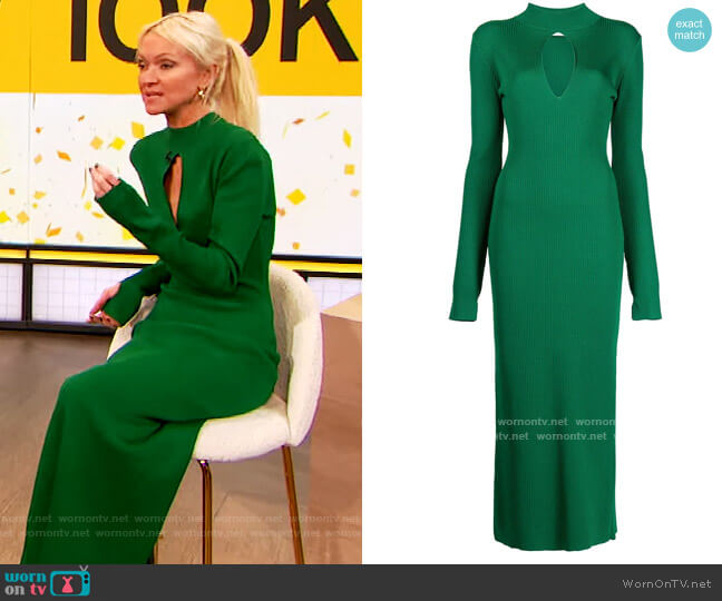 WornOnTV: Zanna Roberts green cutout ribbed dress on The Drew Barrymore ...