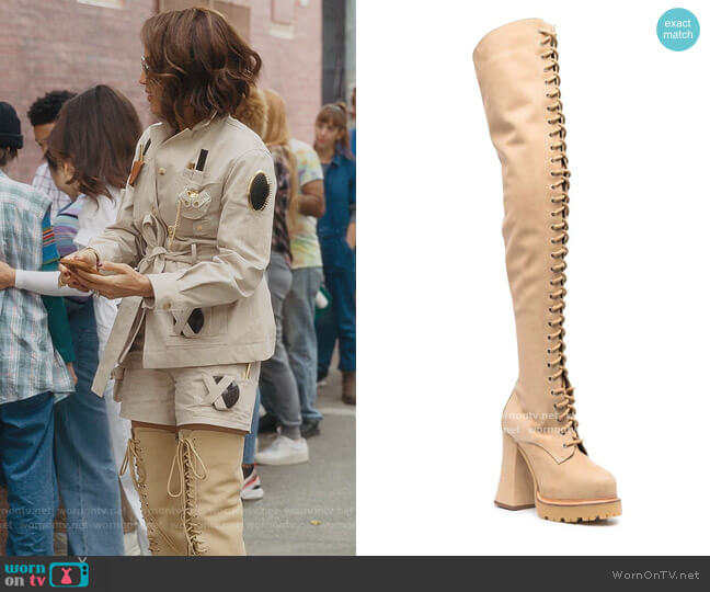 Lace-up Over the Knee Boots by Moschino worn by Lisa Todd Wexley (Nicole Ari Parker) on And Just Like That