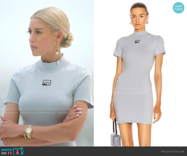 Logo Patch Bodycon Mini Dress by T by Alexander Wang worn by Heather Rae Young  on Selling Sunset