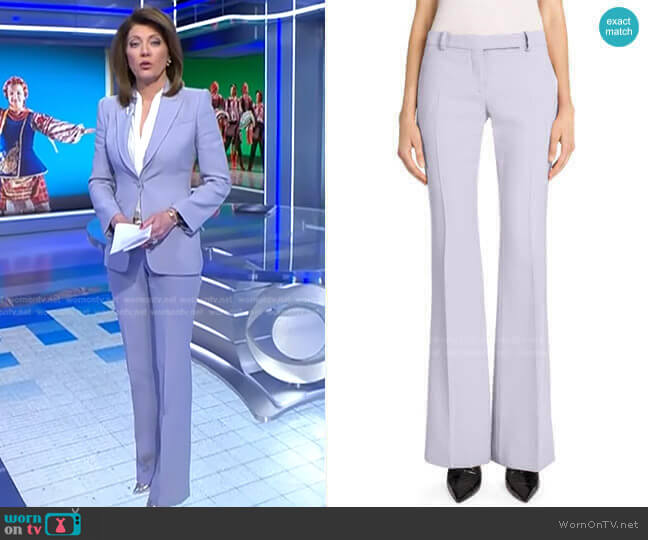 Narrow Bootcut Pants by Alexander McQueen worn by Norah O'Donnell  on CBS Evening News