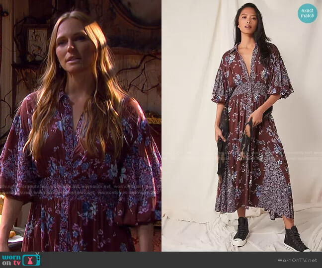  Prairie Punk Shirtdress by Free People worn by Abigail Deveraux (Marci Miller) on Days of our Lives