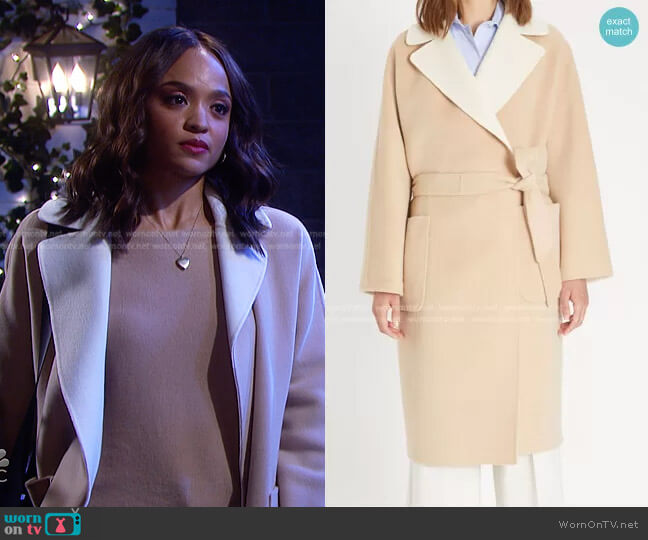 Reversible Wool Coat by Weekend Max Mara worn by Lani Price (Sal Stowers) on Days of our Lives