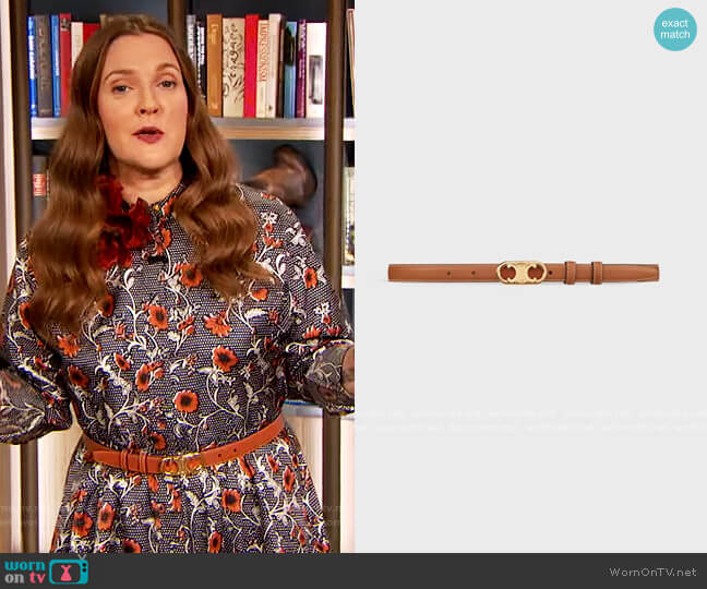 Small Maillion Triomphe Belt by Celine worn by Drew Barrymore on The Drew Barrymore Show