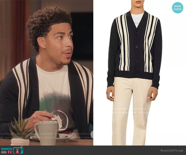 WornOnTV: Junior’s navy stripe cardigan on Black-ish | Marcus Scribner ...