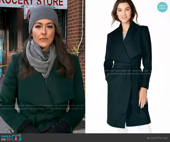 WornOnTV: Erielle Reshef’s green wrap coat on Good Morning America