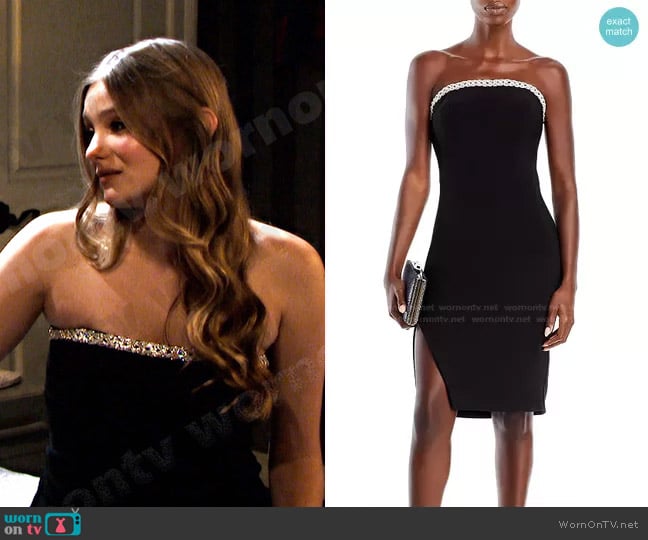 Strapless Braided Trim Dress by Aqua worn by Alice Caroline Horton (Lindsay Arnold) on Days of our Lives