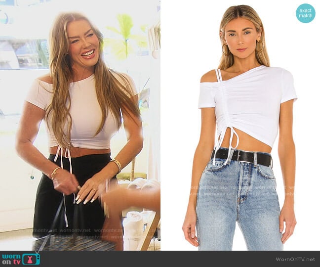 Kylie Ruched Front Top by Superdown worn by Nicole James on The Real Housewives of Orange County