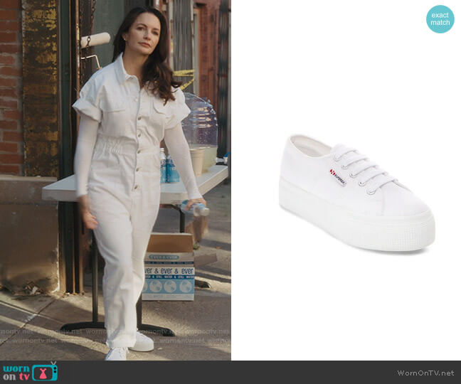 2790 AcoTW White Shoes by Superga worn by Charlotte York (Kristin Davis) on And Just Like That