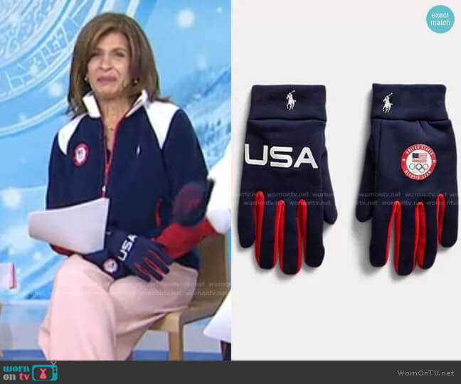 Team USA Closing Ceremony Gloves by Ralph Lauren worn by Hoda Kotb on Today