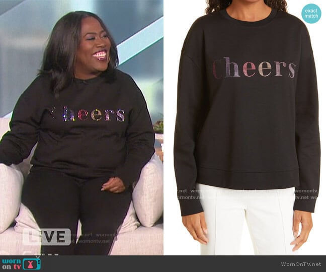 WornOnTV: Sheryl’s black cheers logo sweatshirt on The Talk | Sheryl ...