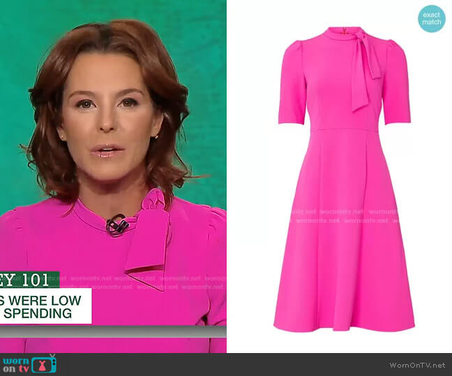 Tie Neck Dress by Donna Morgan worn by Stephanie Ruhle on Today