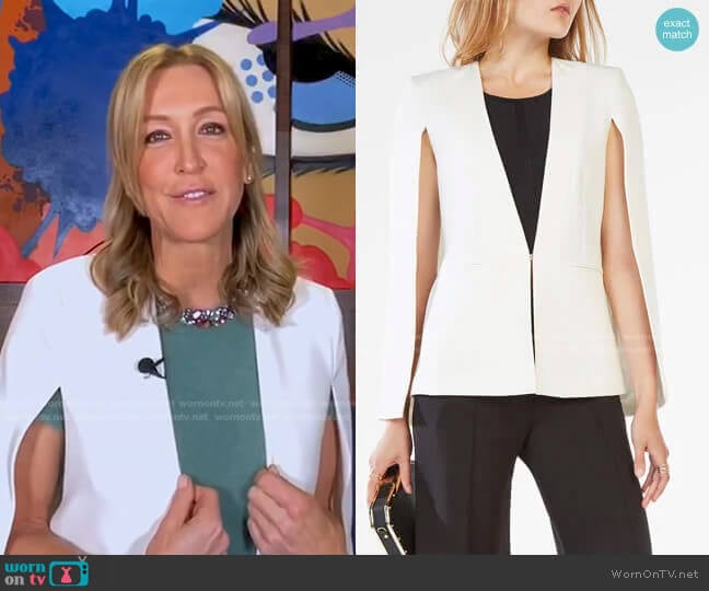 Upas Cape by Bcbgmaxazria worn by Lara Spencer on Good Morning America