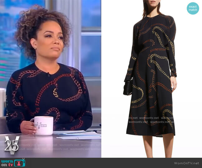 WornOnTV: Sunny’s black chain print dress on The View | Sunny Hostin ...