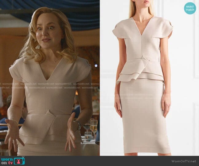 WornOnTV: Marissa’s off-white peplum dress on Bull | Geneva Carr ...