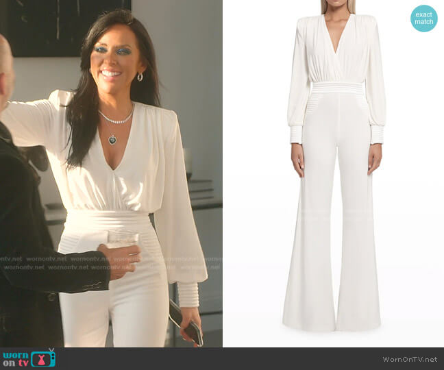 Ready Jumpsuit with Satin Paneling by Zhivago worn by Vanessa Villela  on Selling Sunset