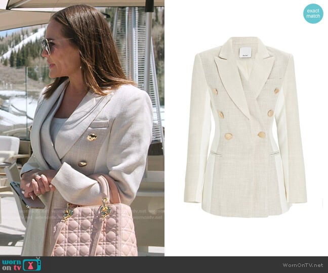 Kings Double-Breasted Cotton-Twill Blazer by Acler worn by Meredith Marks on The Real Housewives of Salt Lake City