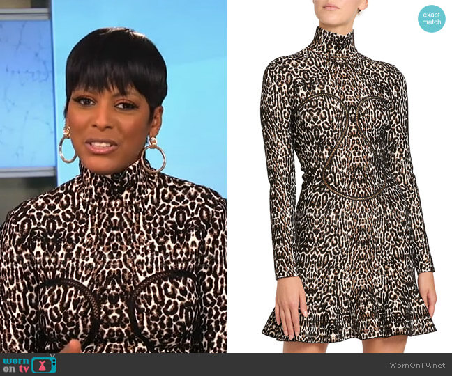 WornOnTV: Tamron’s leopard print mock neck dress on Tamron Hall Show ...