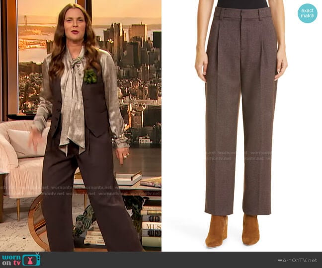 Nielson Straight Leg Pants by A.L.C. worn by Drew Barrymore on The Drew Barrymore Show