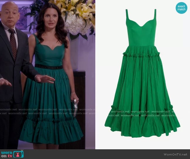 Sweetheart Midi Dress by Alexander McQueen worn by Charlotte York (Kristin Davis) on And Just Like That