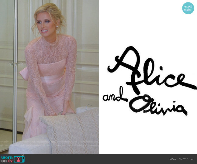 Custom Dress by Alice + Olivia worn by Nicky Hilton Rothschild on Paris in Love