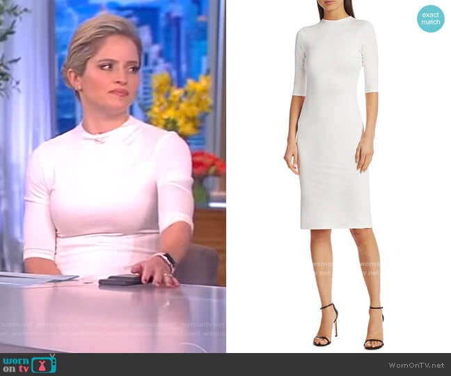 Delora Fitted Mock Neck Midi Dress by Alice + Olivia worn by Sara Haines on The View