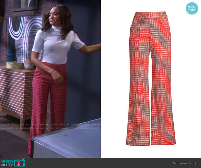 Dylan High-Waist Wide-Leg Pants by Alice + Olivia worn by Lani Price (Sal Stowers) on Days of our Lives