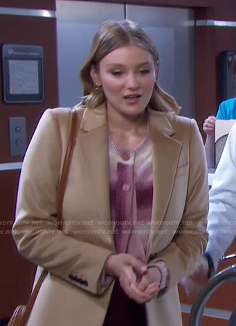 Allie's pink striped cardigan on Days of our Lives