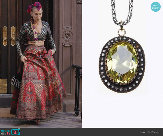 Pendant Necklace by Alp Sagnak worn by Carrie Bradshaw (Sarah Jessica Parker) on And Just Like That