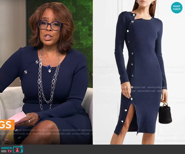 Altuzarra Arzel Dress worn by Gayle King on CBS Mornings