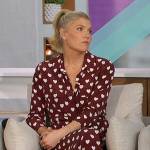 Amanda’s brown heart print shirtdress on The Talk