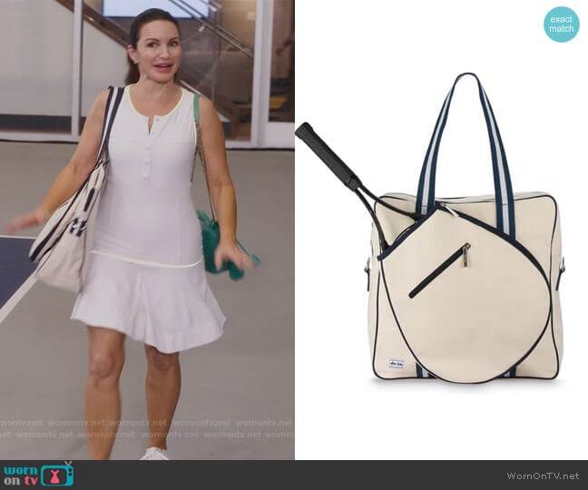 Hamptons Tennis Tour Bag by Ame & Lulu worn by Charlotte York (Kristin Davis) on And Just Like That