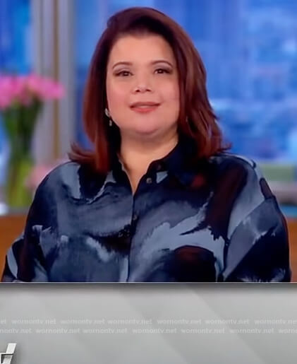 Ana’s blue printed blouse on The View