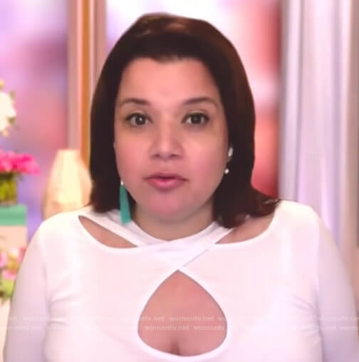 Ana’s white cutout top on The View