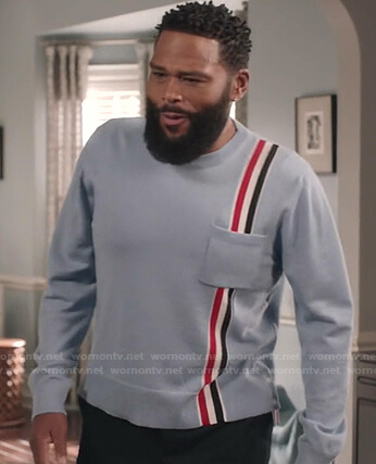 Andre’s blue striped sweater on Black-ish