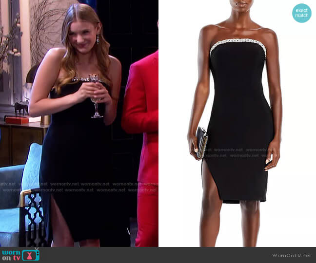 Strapless Braided Trim Dress by Aqua worn by Alice Caroline Horton (Lindsay Arnold) on Days of our Lives