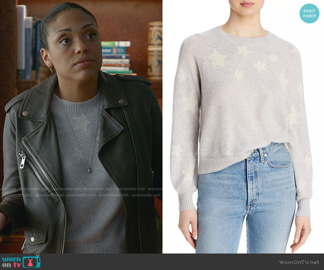 Star Print Cashmere Sweater by Aqua Cashmere worn by Danny James (Jaime Lee Kirchner) on Bull