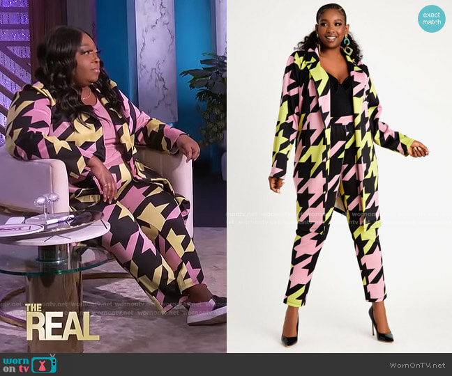 WornOnTV: Loni’s multicolor houndstooth jacket and pants on The Real ...