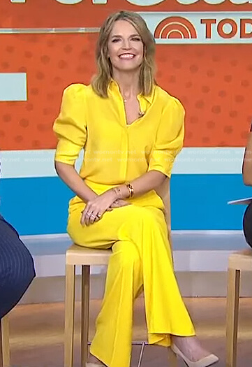 Savannah’s yellow puff sleeve blouse on Today