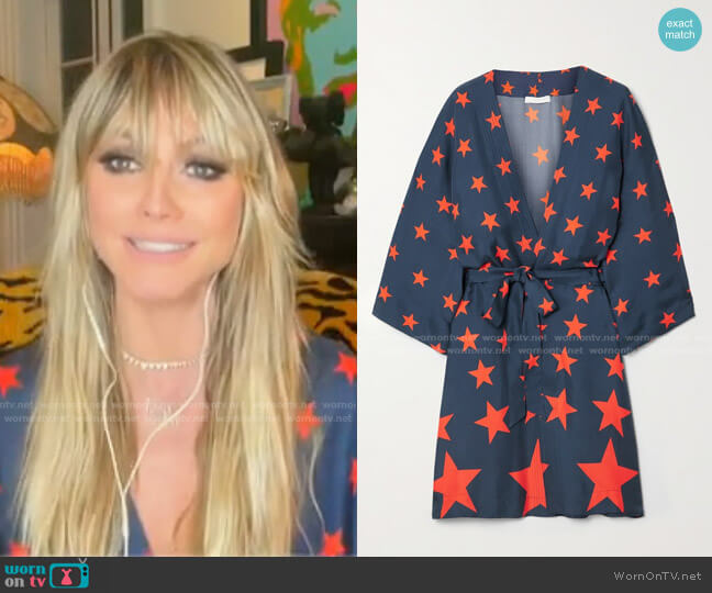 Pijama You're A Star Belted Printed Robe by AZ Factory worn by Heidi Klum on Today