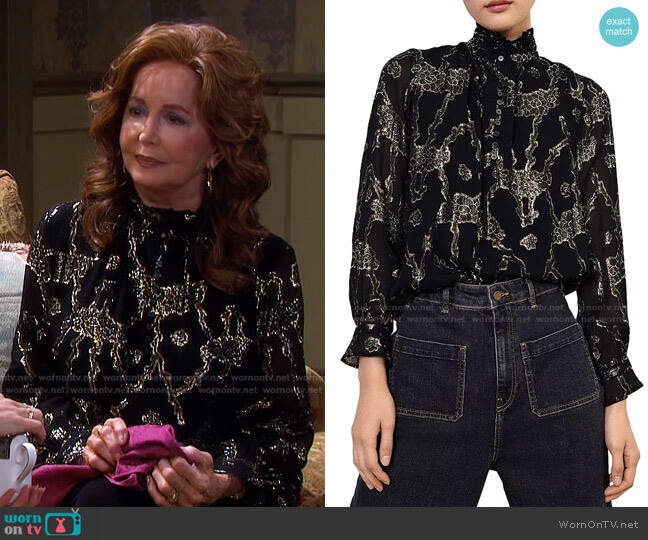 Droo Blouse by Ba&Sh worn by Maggie Horton (Suzanne Rogers) on Days of our Lives