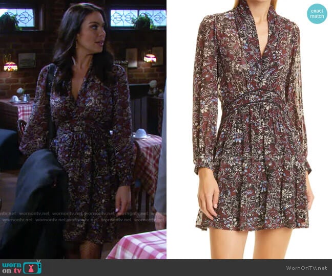 Giani Long Sleeve Minidress by Ba&Sh worn by Chloe Lane (Nadia Bjorlin) on Days of our Lives