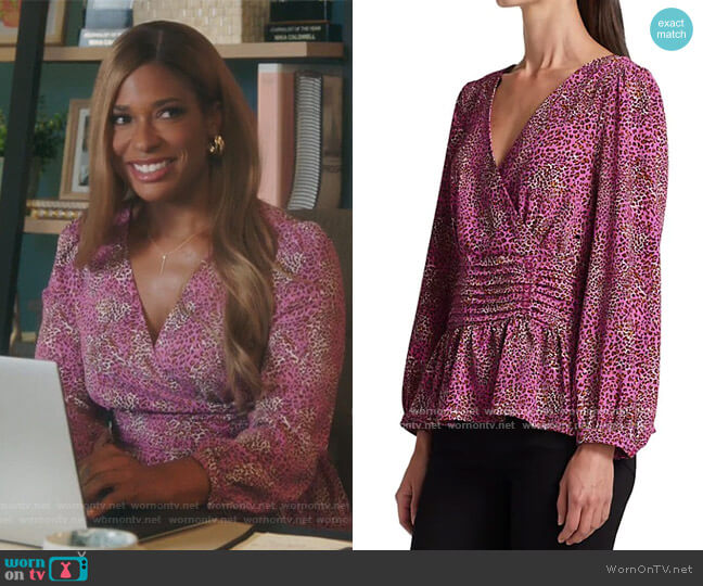 WornOnTV: Mika’s pink animal print wrap blouse on Kenan | Kimrie Lewis ...