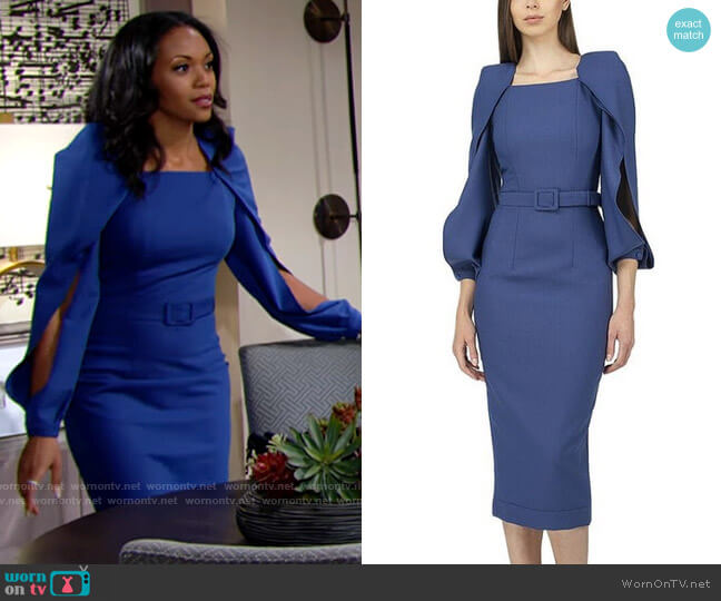 BGL Cape Sleeve Dress worn by Amanda Sinclair (Mishael Morgan) on The Young & the Restless